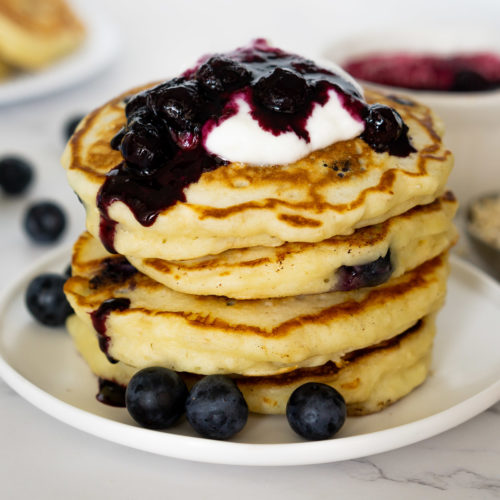 Blueberry Oat Greek Yogurt Pancakes Babaganosh