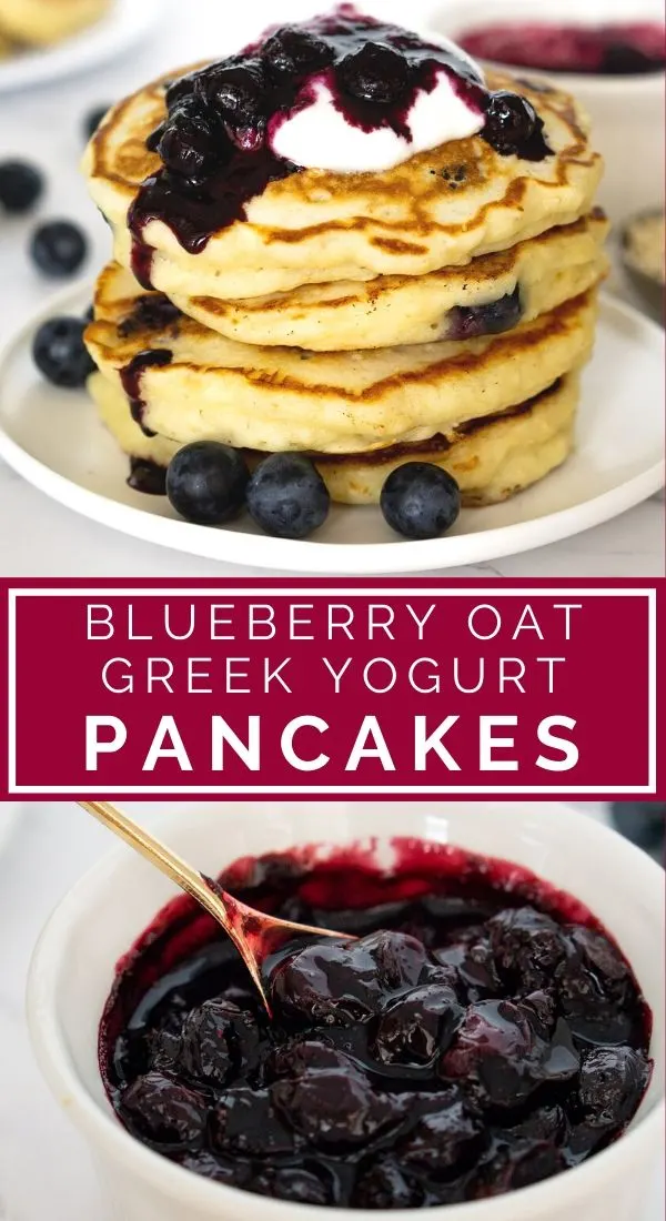 blueberry oat pancakes pinterest graphic