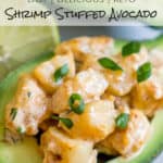 keto Cajun shrimp stuffed avocado boats appetizer pinterest image