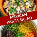 Mexican pasta salad graphic for pinterest