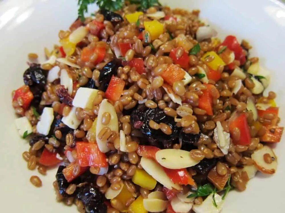 red wheat berry salad