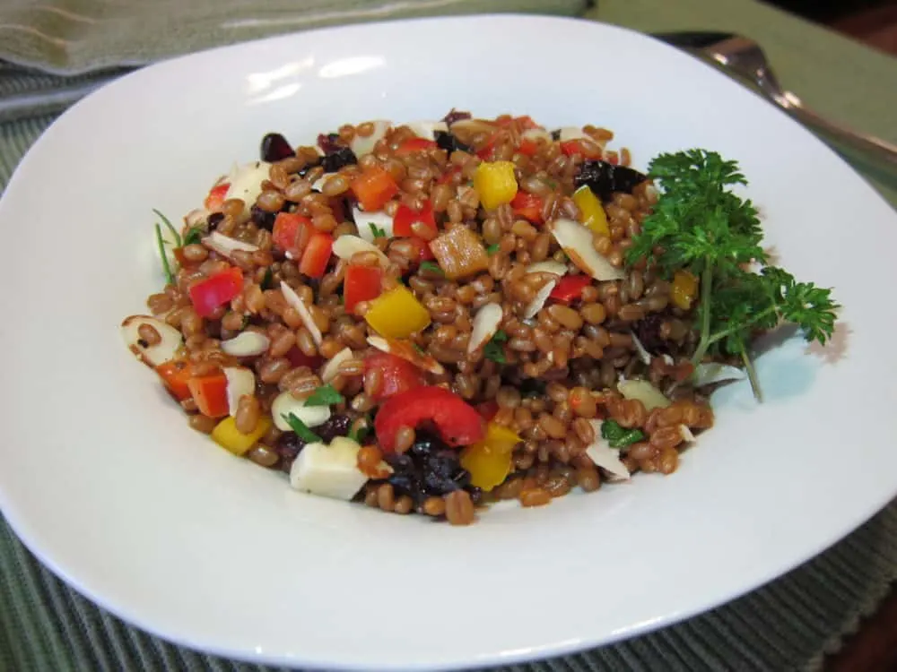 red wheat berry salad
