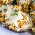 sausage stuffed eggplant