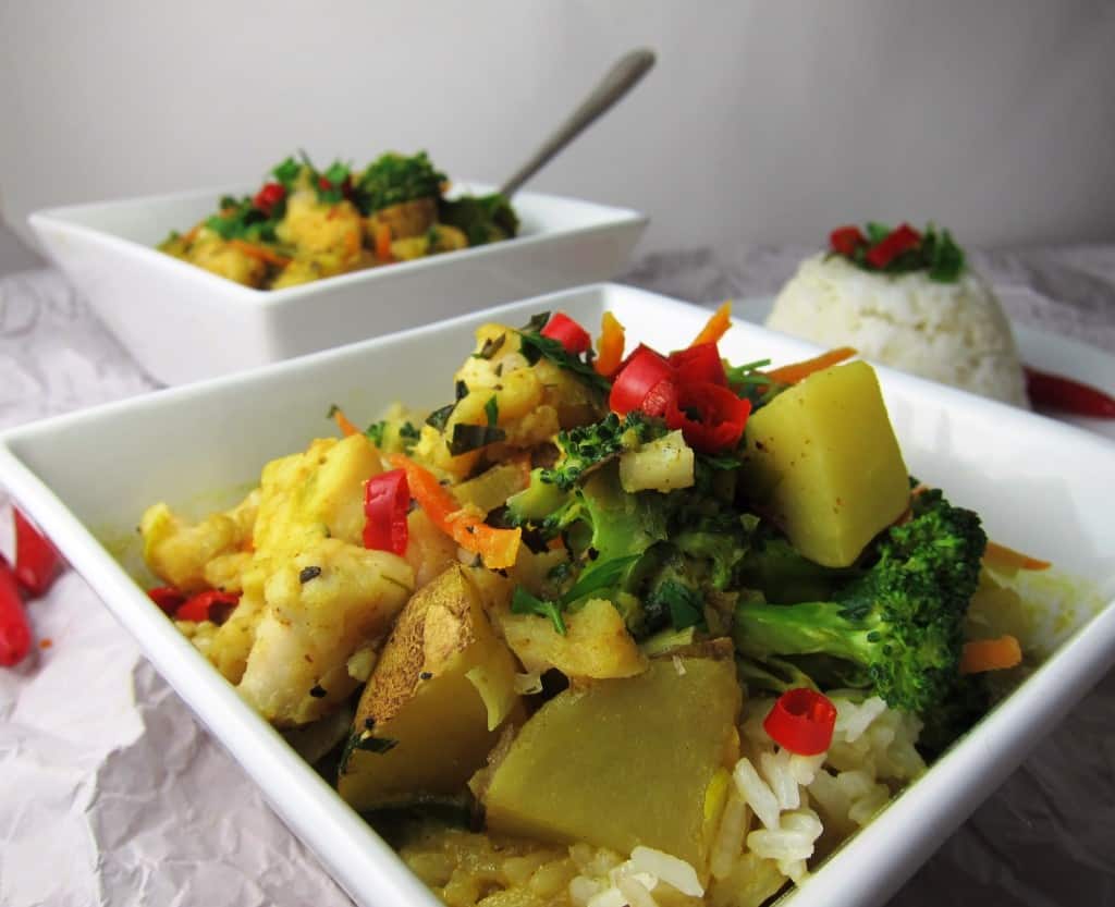 Coconut Fish Curry with Broccoli