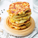 stack of corn fritters on a plate