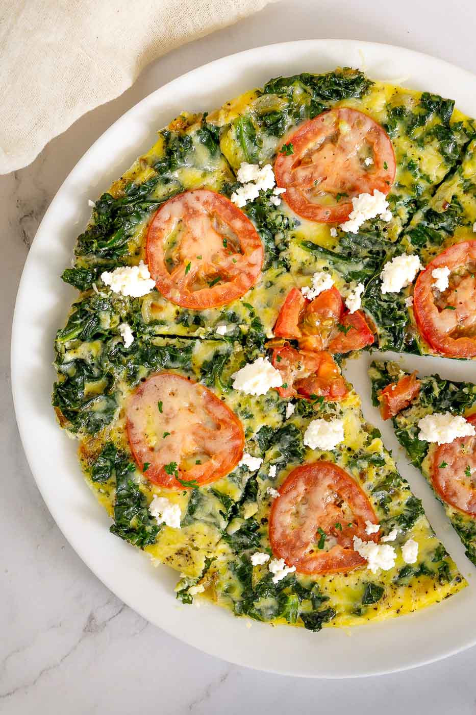 No bake frittata on a plate.
