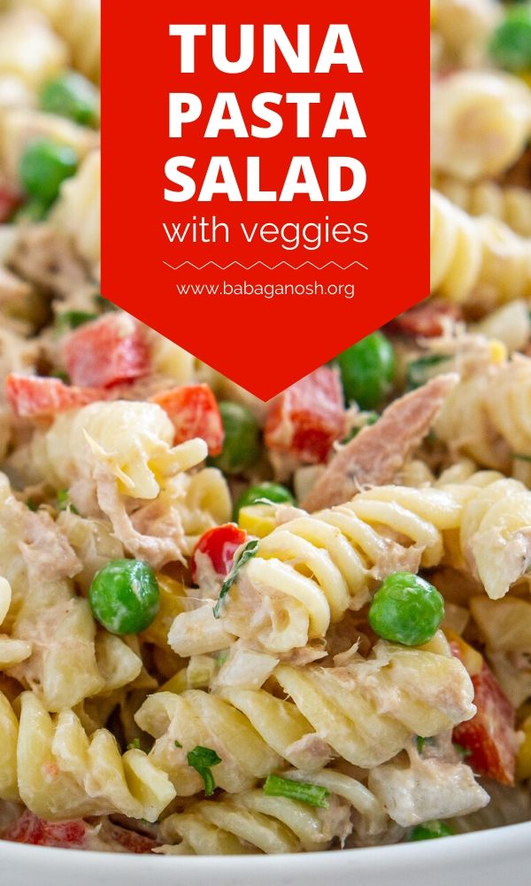 tuna pasta salad pinterest graphic