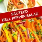 warm bell pepper salad pinterest graphic