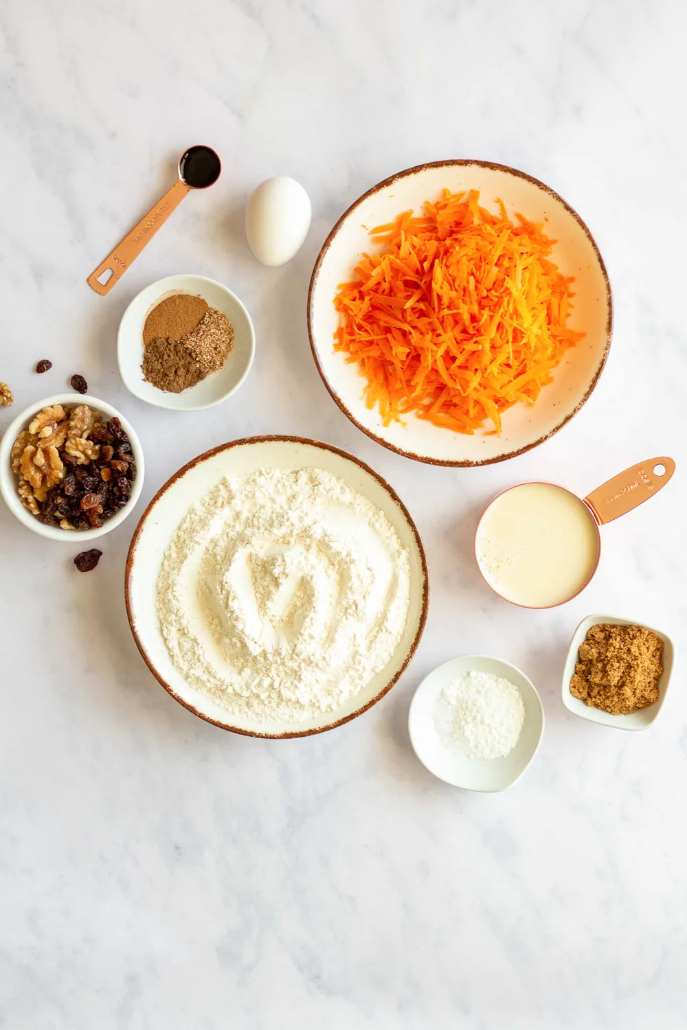 ingredients to make whole wheat carrot cake pancakes