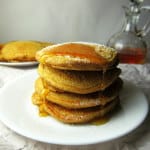 stack of whole wheat spiced pumpkin pancakes