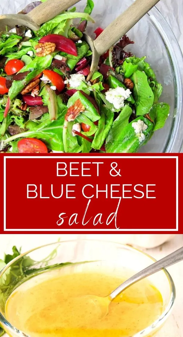 beet and blue cheese salad pinterest graphic