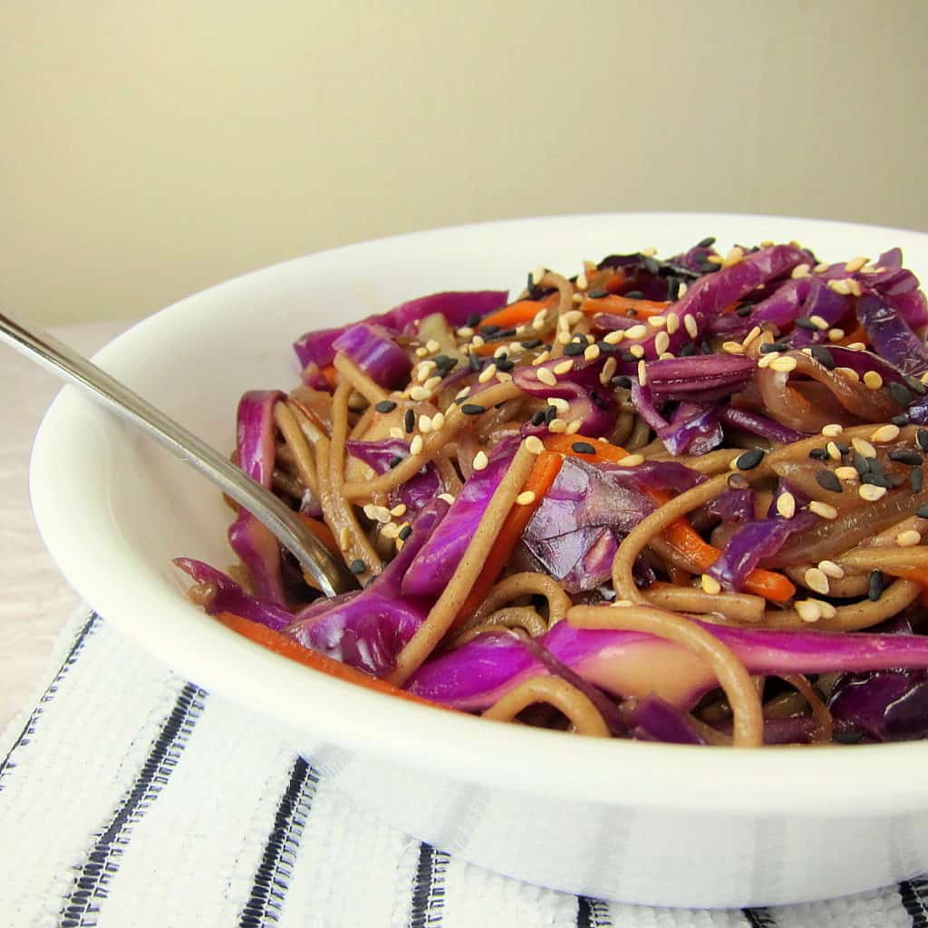 20 Minute Crunchy Soba and Red Cabbage Stir Fry Babaganosh