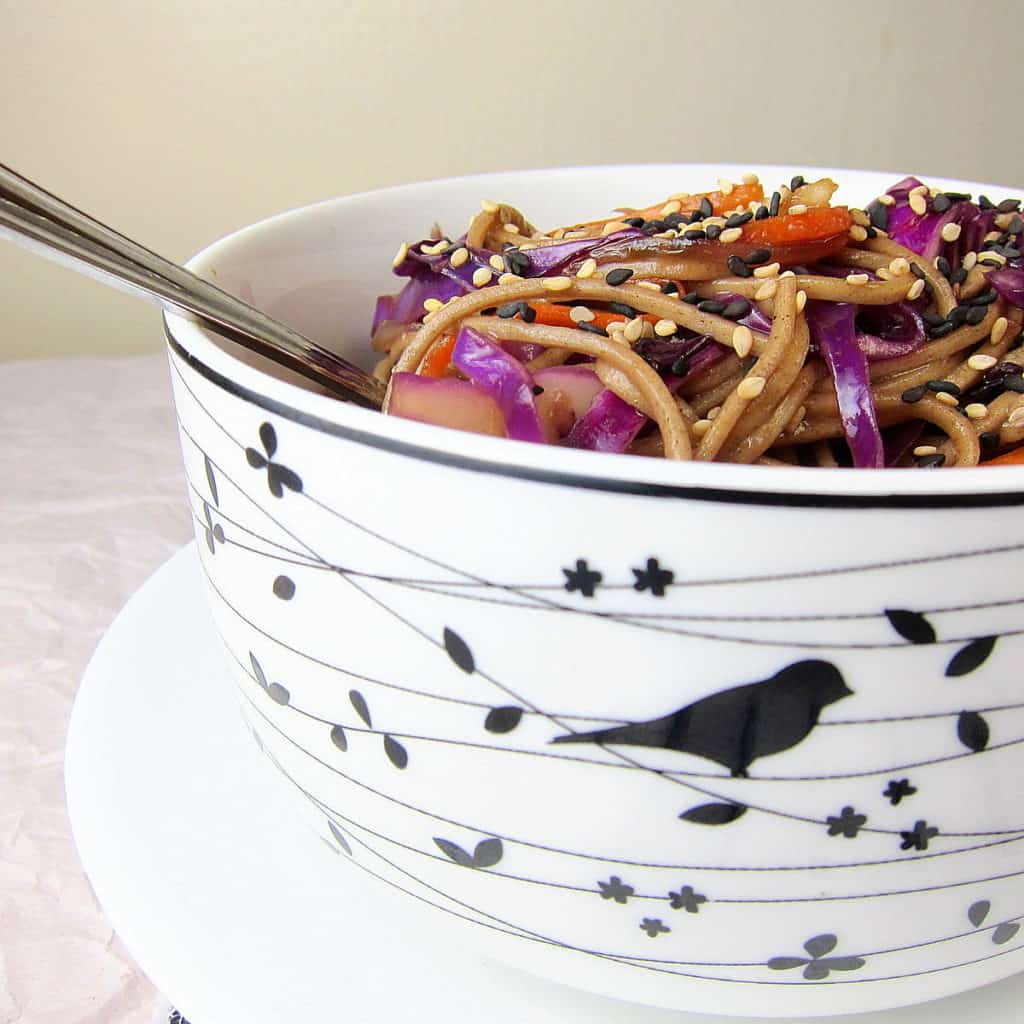 Soba and Red Cabbage Stir Fry