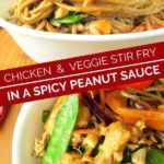 chicken veggie stir fry peanut sauce pinterest graphic