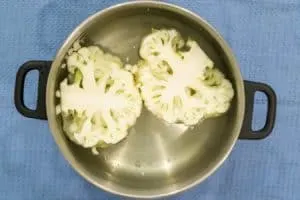 boiling cauliflower to make pan fried cauliflower florets