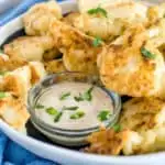 crispy pan fried cauliflower florets with dip