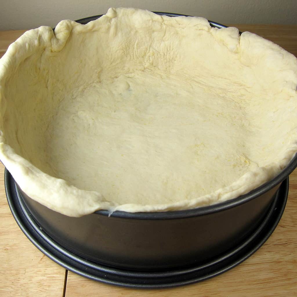 image of dough for stuffed pizza