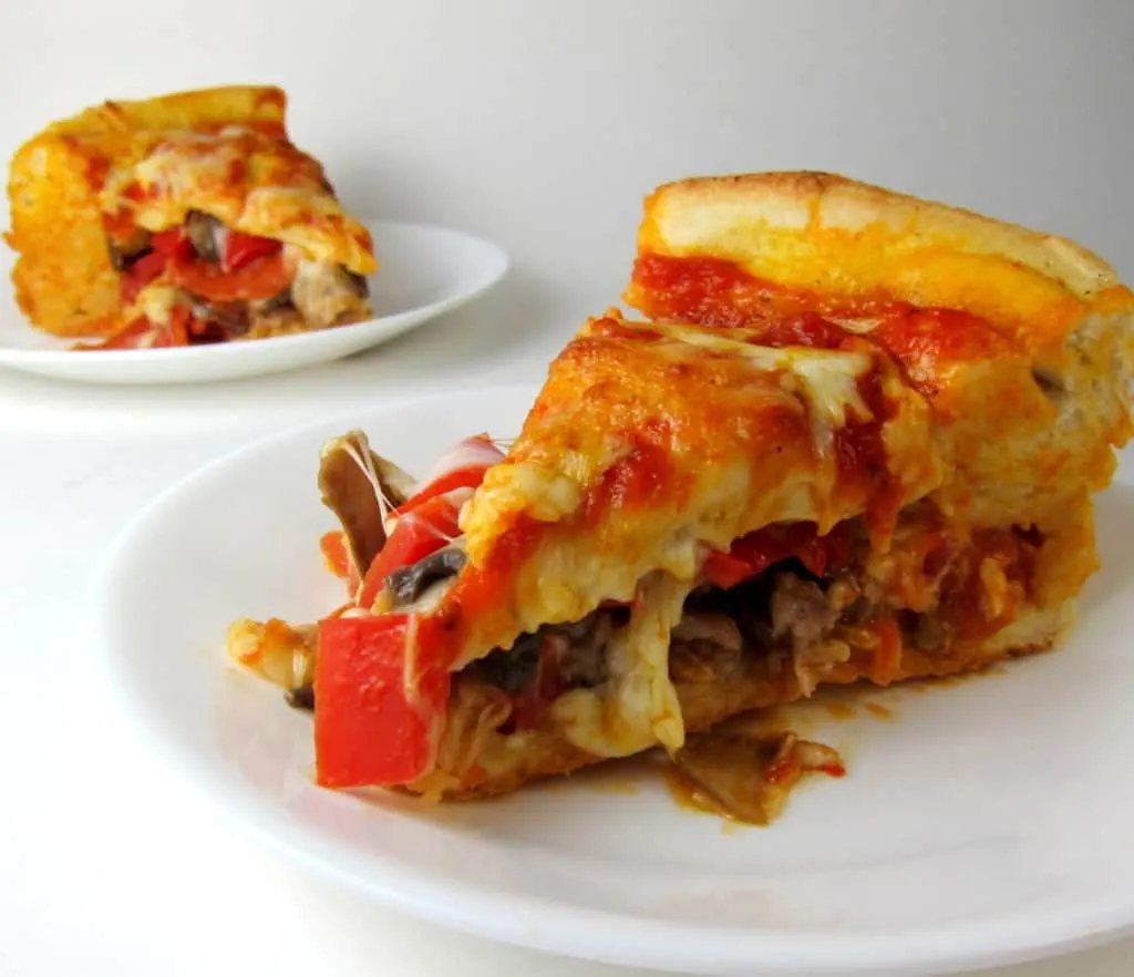 image of stuffed pizza slices