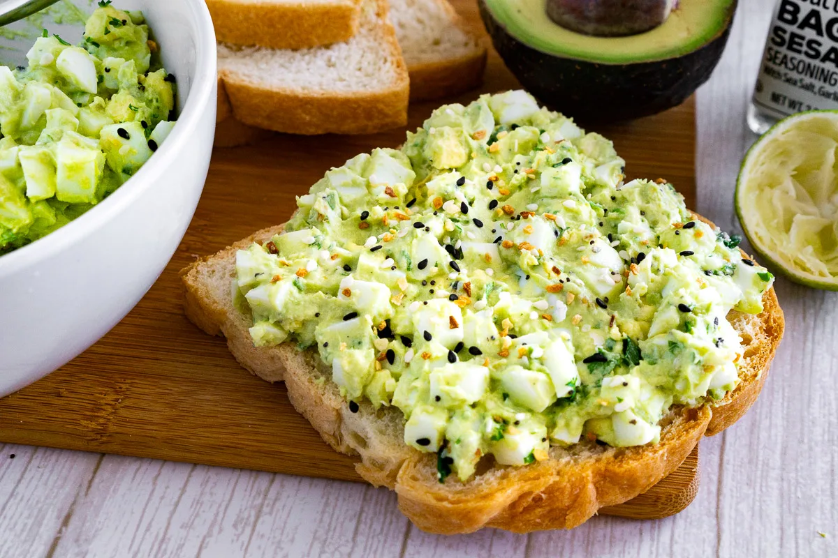 avocado egg salad on toast
