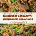 buckwheat kasha with mushrooms and onions - pinterest image