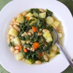 white bean kale soup with root vegetables