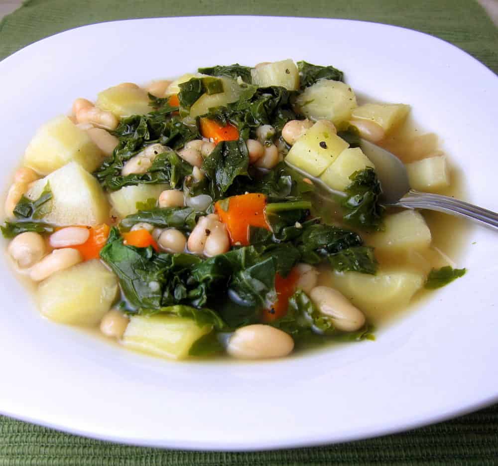White Bean Kale Soup with Root Vegetables