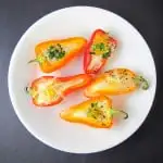 baked mini bell peppers with quail eggs recipe