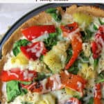 roasted red pepper spinach artichoke flatbread pinterest image