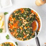 Bowl of kale and white bean soup