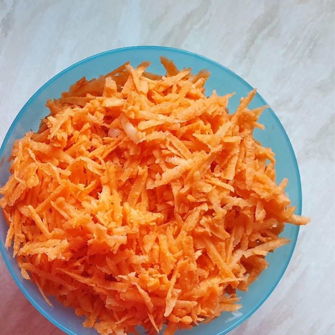 grated sweet potato in a bowl