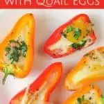 mini bell peppers with quail eggs recipe - pinterest image
