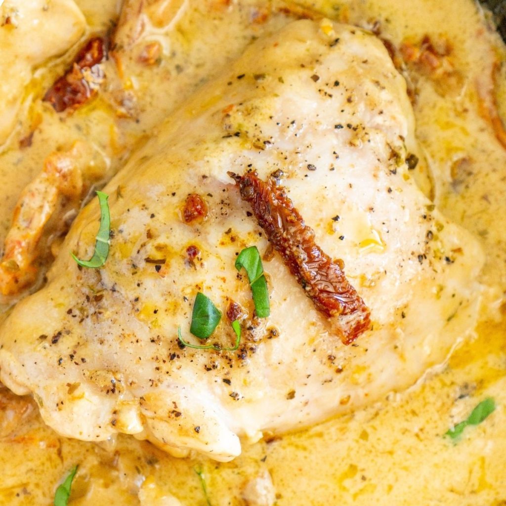 Creamy Chicken with SunDried Tomatoes Babaganosh