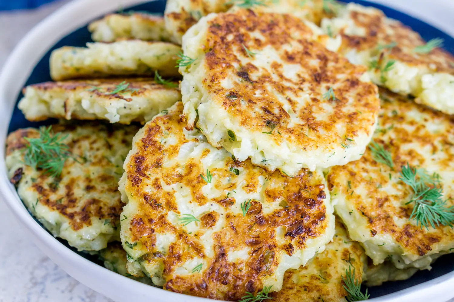 image of cauliflower fritters on a platter