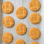 Baking pan with peanut butter cookies