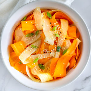 carrot daikon salad in a bowl