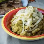 Dominican Mangú Recipe - Mashed Plantains with Sauteed Onions
