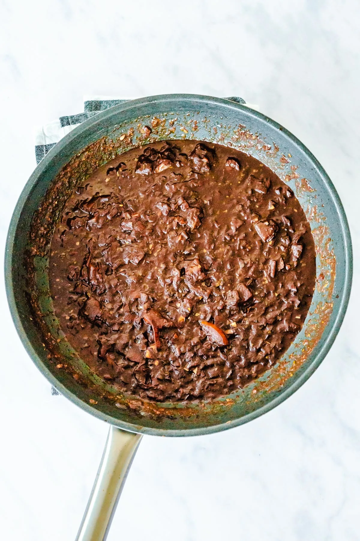 mole sauce in a pan