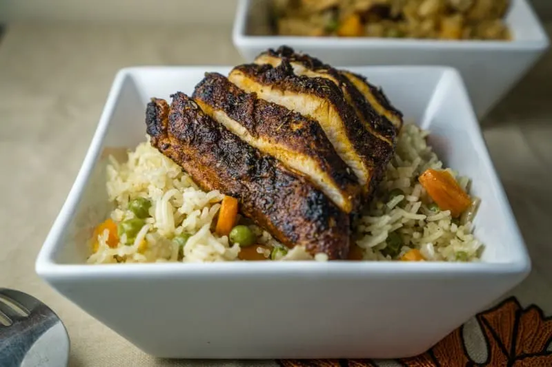 Blackened Chicken with Rice Pilaf