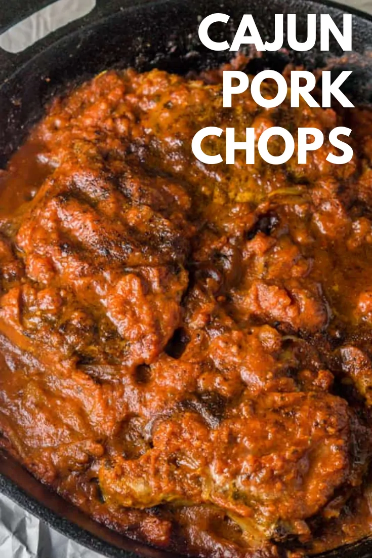 image of cajun pork chops in tomato sauce
