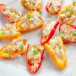 plate of shrimp rangoon mini bell peppers appetizer