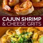 cajun shrimp cheesy grits pinterest graphic