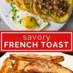 photo collage of savory French toast