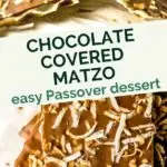 chocolate covered matzo easy passover dessert graphic