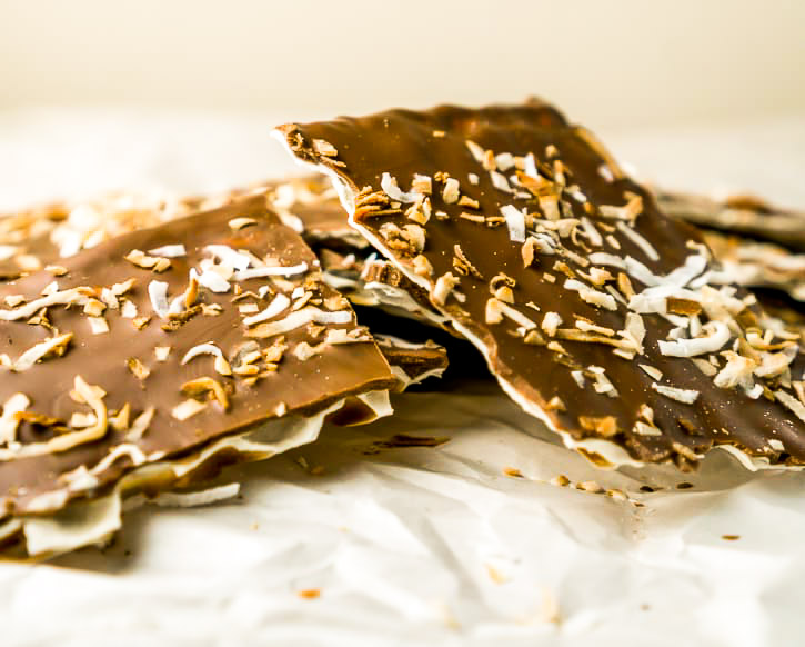 Chocolate Covered Matzo with Coconut