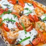 Naan Shrimp Pizzas with fresh basil - dinner is ready in 20 minutes! www.www.babaganosh.org