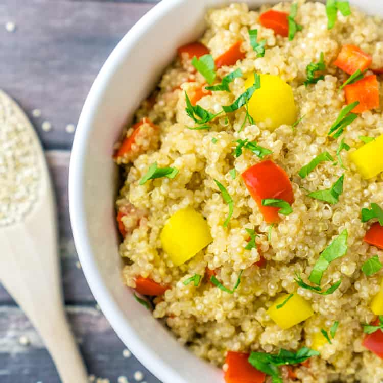 Quinoa & Pepper Pilaf is the perfect summer dish that is ready in under 30 minutes!