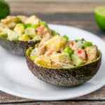 This gorgeous Tropical Shrimp Avocado Boats appetizer with yummy shrimp, juicy mango, and creamy avocado is sure to be a favorite!