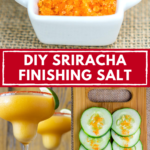 Pinterest image with text: DIY sriracha finishing salt