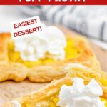 Image with text: Pineapple & mango puff pastry - easy dessert