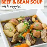 Guinness Beef and Bean Soup pinterest graphic